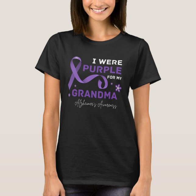 Jag Bäror Lila för min mormor Alzheimers medvetenh T Shirt (Framsida)