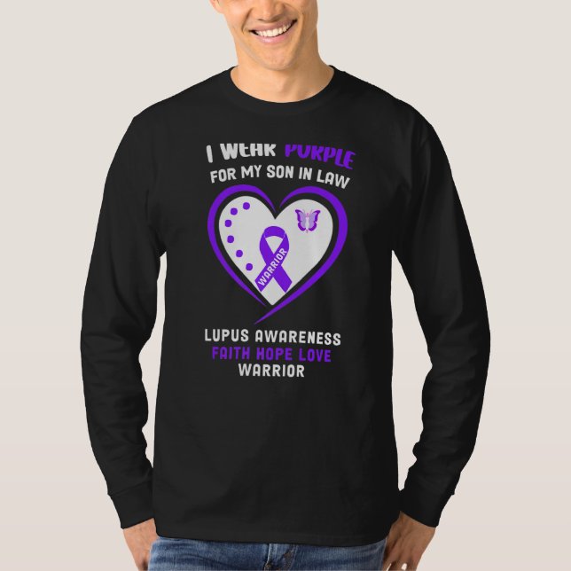 Jag Bäror Lila för min son i Lupus-medvetande T Shirt (Framsida)