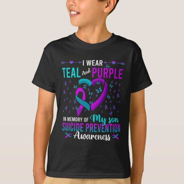Jag Bäror Lila för min son självmordsförebyggande  T Shirt (Framsida)