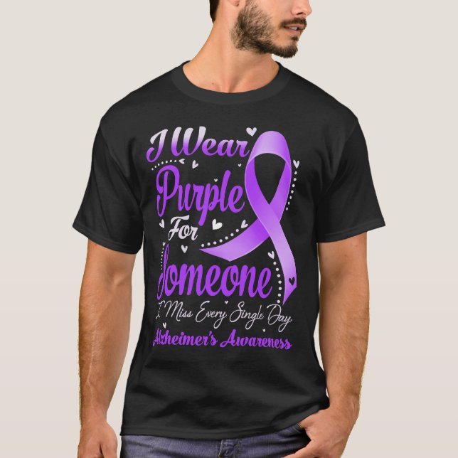 Jag Bäror Lila för någon ALZHEIMER-medvetenhet T Shirt (Framsida)