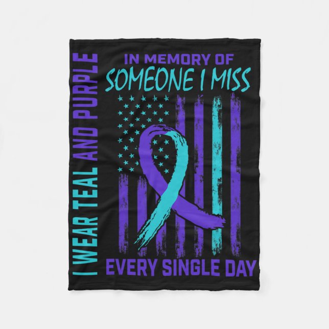 Jag Bäror Lila för nån jag saknar självmord Awar Fleecefilt (Framsidan)