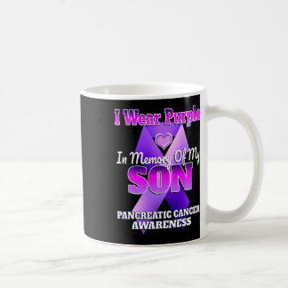 Jag Bäror Lila till minnet av min son pankreascanc Kaffemugg