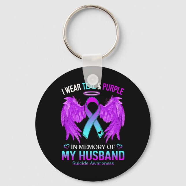 Jag Bäror Lila till minnet av mitt självmord i Mak Nyckelring (Framsida)