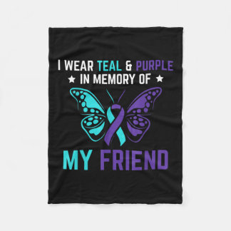 Jag Bäror Lila till minnet av mitt vänliga självmo Fleecefilt