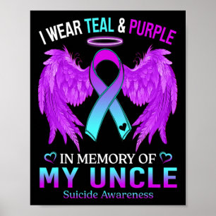 Jag Bäror Lila till minnet av morbror Suicide Awar Poster