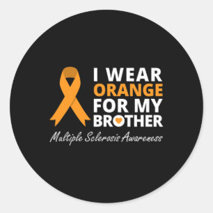 Jag Bäror Orange för min bror, fru Ribbon. Runt Klistermärke