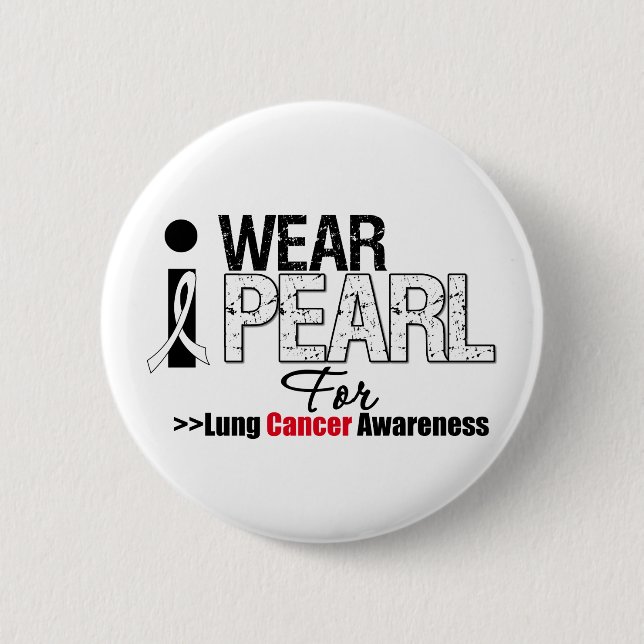 Jag Bäror Pearl for Lung Cancer Awareness Knapp (Framsida)