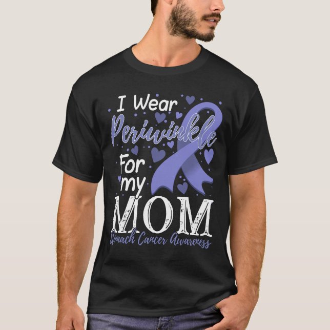 Jag Bäror Periwinkle för Mamma Stomach Cancer Awar T Shirt (Framsida)