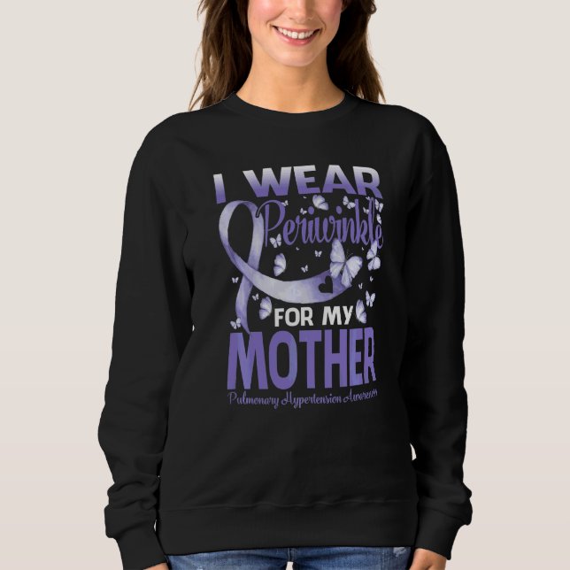 Jag Bäror Periwinkle för min Mor pulmonalhyperten T Shirt (Framsida)