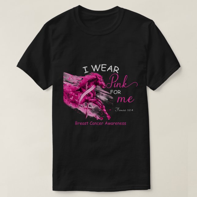 Jag bäror rosa för mig om bröstcancermedvetande hä t shirt (Design framsida)
