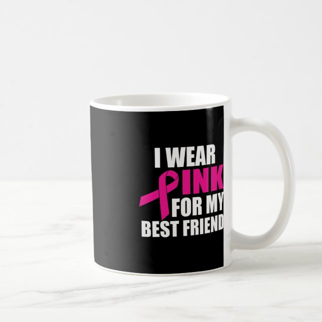 Jag Bäror Rosa för min bästa vän bröstcancer Kaffemugg (Höger)
