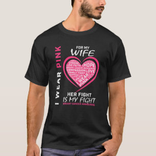 Jag Bäror Rosa för min fru Breast Cancer-medvete T Shirt