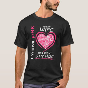 Jag Bäror Rosa för min fru Breast Cancer-medvetenh T Shirt
