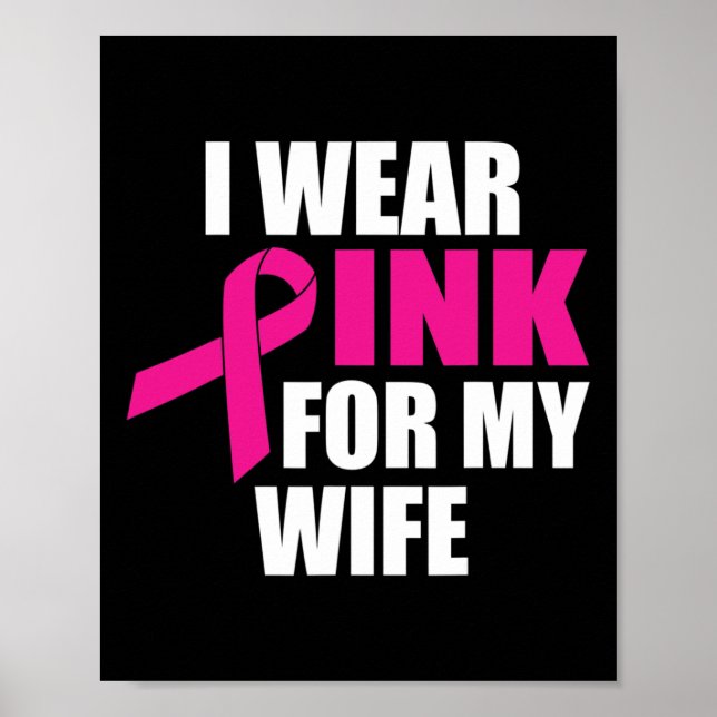 Jag Bäror Rosa för min fru bröstcancer Poster (Framsidan)