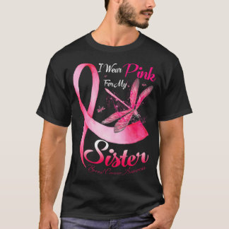Jag Bäror Rosa för min syster Dragonfly bröstcance T Shirt