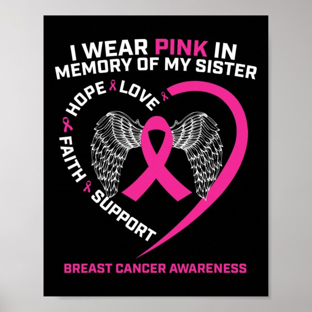 Jag Bäror Rosa till minne av min systerbröstcancer Poster (Framsidan)