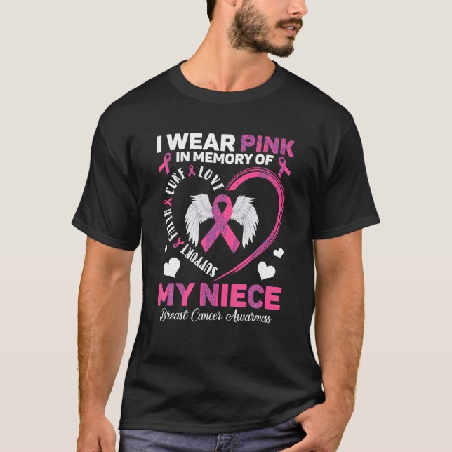 Jag Bäror Rosa till minne av min systerdotter Brea T Shirt (Framsida)