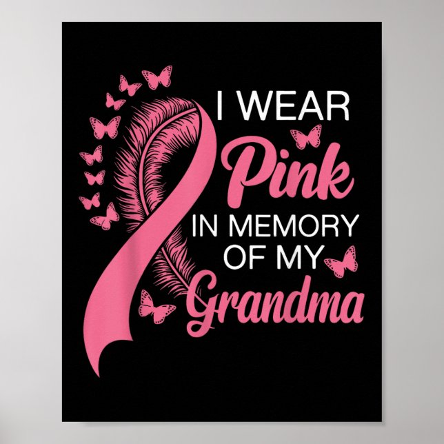 Jag Bäror Rosa till minnet av min mormor bröstcanc Poster (Framsidan)