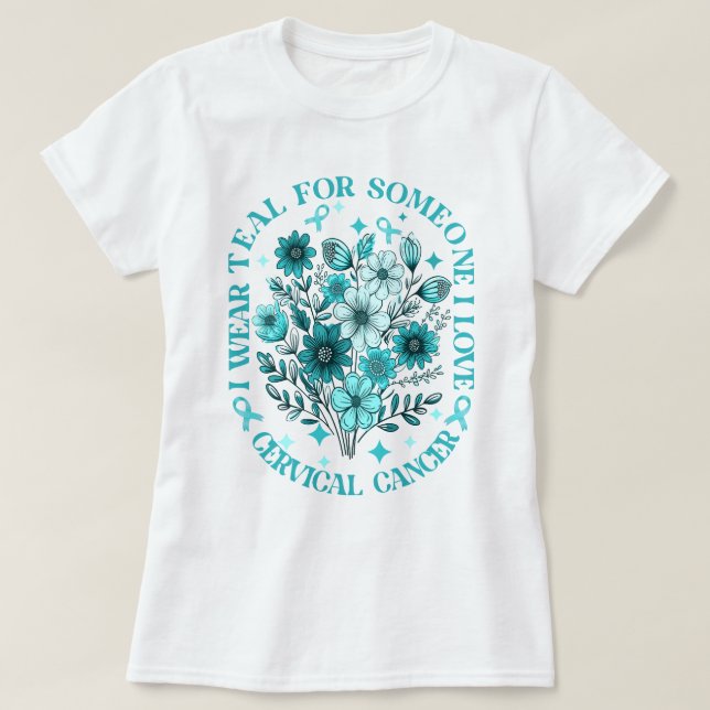 Jag Bäror till någon i Kärlek Cervical Cancer T Shirt (Design framsida)