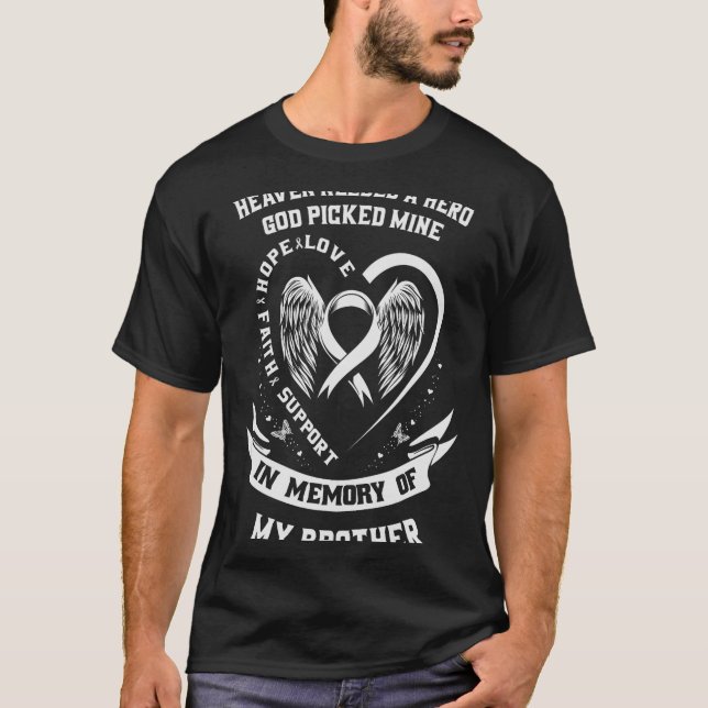 Jag Bäror vit till minnet av min brödralungcancer  T Shirt (Framsida)