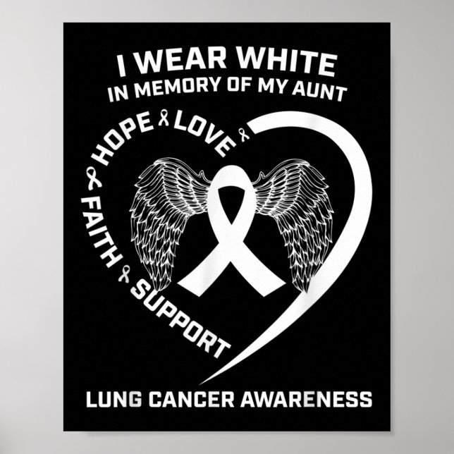 Jag Bäror vit till minnet av mitt Moster Lung Canc Poster (Framsidan)