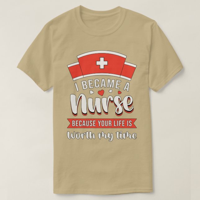 Jag Beacame A Nurse Icu Akut Ambulance Funny T Shirt (Design framsida)