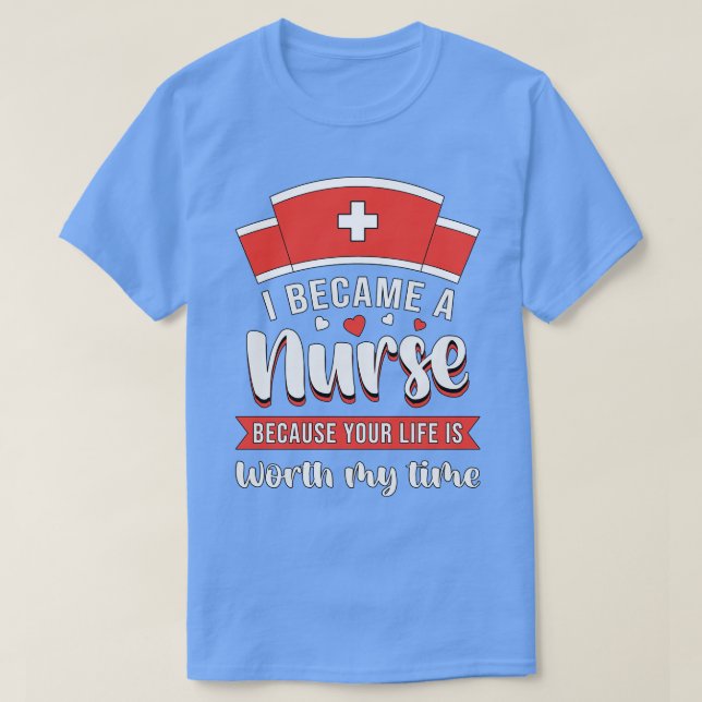 Jag Beacame A Nurse Icu Akut Ambulance Funny T Shirt (Design framsida)