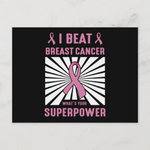 Jag Beat Bröstcancer överlevande Superpower Pride Vykort
