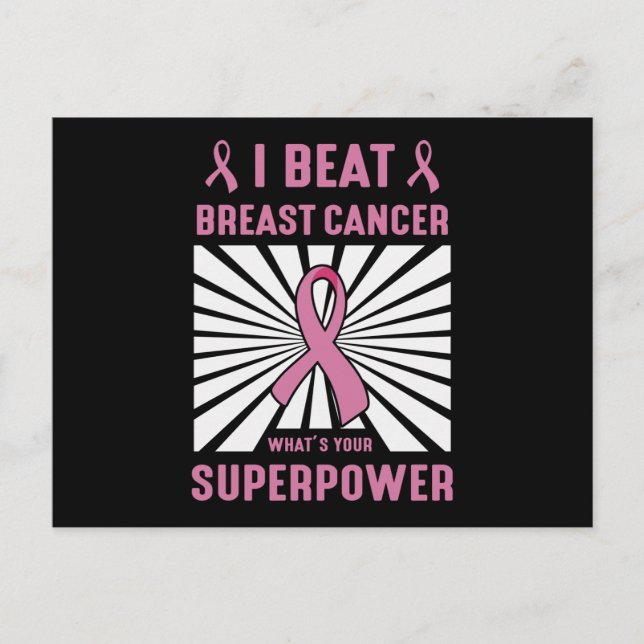Jag Beat Bröstcancer överlevande Superpower Pride Vykort (Framsida)