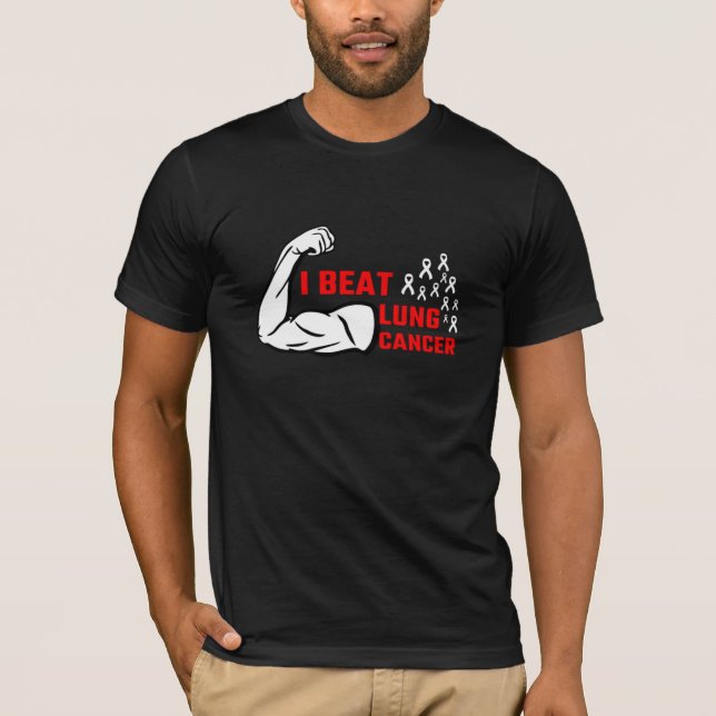 Jag Beat Lung Cancer Survivor T Shirt (Framsida)