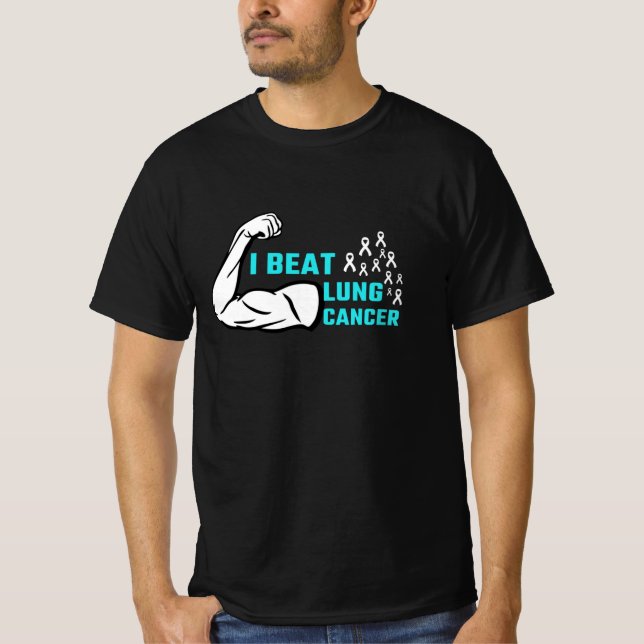 Jag Beat Lung Cancer Survivor T Shirt (Framsida)