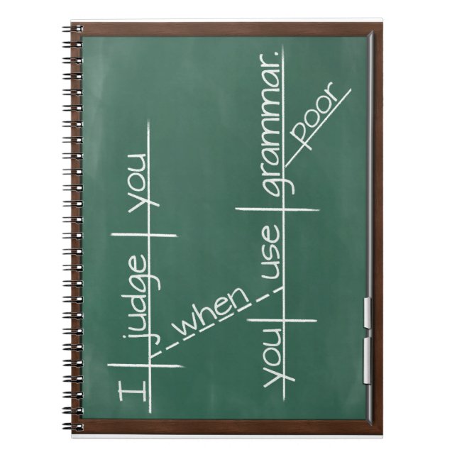 Jag bedömer dig, när du använder fattig grammatik anteckningsbok med spiral (Framsidan)