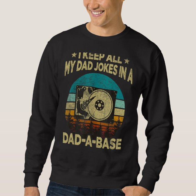 Jag Behålla hela Pappa skämtar i en bashårddisk i  Lång Ärmad Tröja (Framsida)
