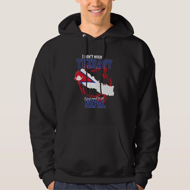 Jag behöver bara åka till Nepal Hoodie (Framsida)