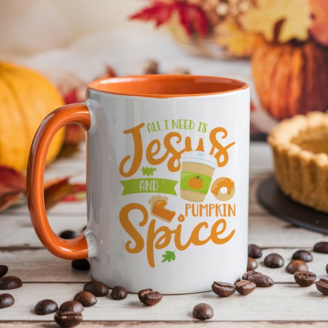 Jag behöver bara Jesus och Pumpkin Spice. Mugg (Skapare uppladdad)