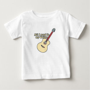 Jag behöver bara min gitarr, ord, vintage. t shirt