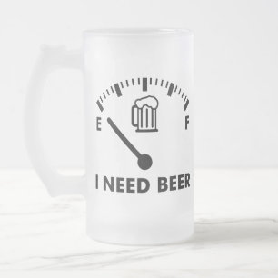 Jag behöver Beer Funny Party Glass Frostat Ölglas
