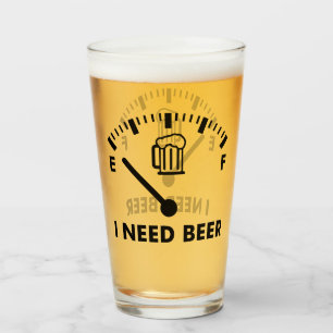 Jag behöver Beer Funny Party Glass Glaskopp