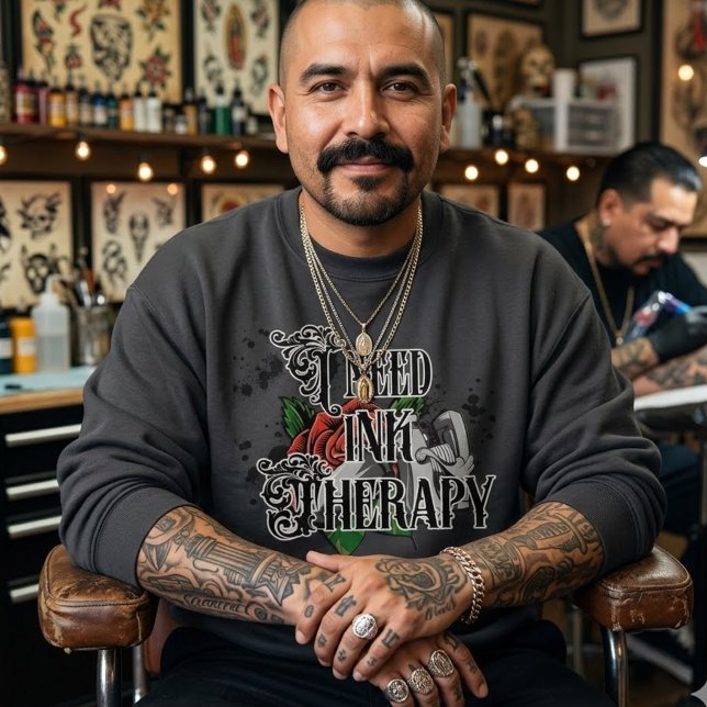 Jag behöver bläckterapi  lång ärmad tröja (I need ink therapy sweatshirt)