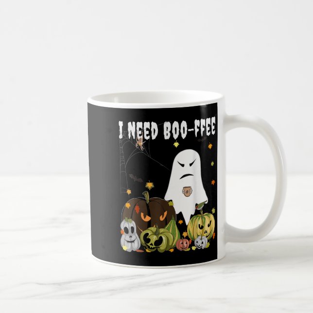 Jag behöver Boo-ffee Spök Jack-o-lantern Kaffeälsk Kaffemugg (Höger)