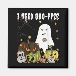 Jag behöver Boo-ffee Spök Jack-o-lantern Kaffeälsk Magnet