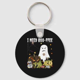 Jag behöver Boo-ffee Spök Jack-o-lantern Kaffeälsk Nyckelring