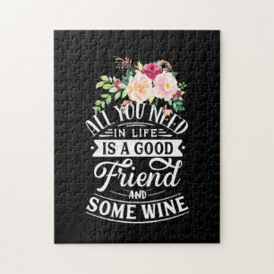Jag behöver Bra vän och Vin Pussel