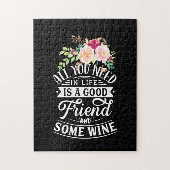 Jag behöver Bra vän och Vin Pussel (Vertikal)