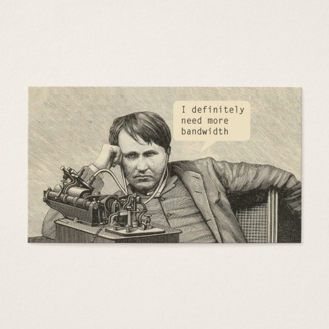 Jag behöver definitivt mer bandbredd visitkort (Framsidan)