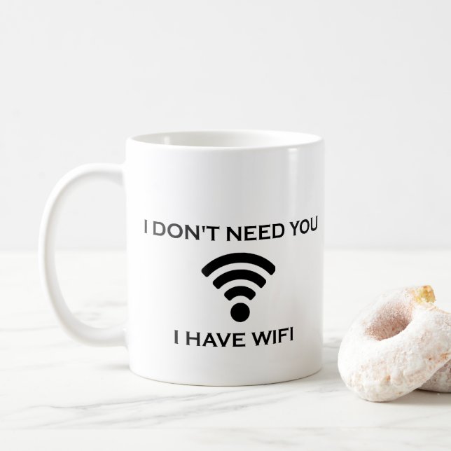 JAG BEHÖVER DIG ATT JAG HAR WIFI COFFEE MUGG (Med munk)