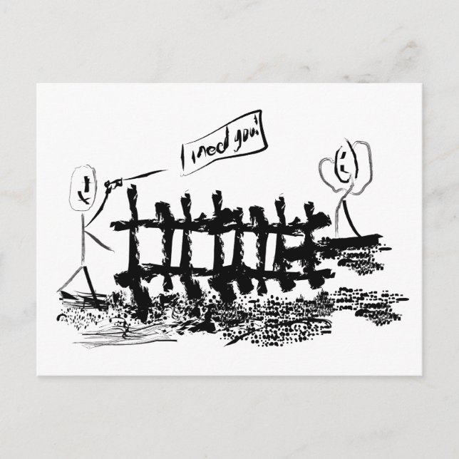 Jag behöver dig! vykort (Framsida)