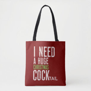 Jag behöver en enorm julcocktail Rolig jul Tygkasse