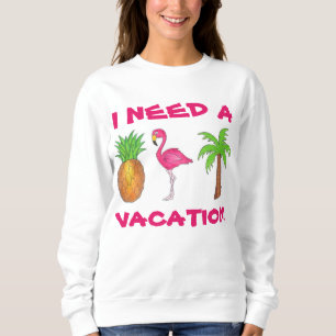 Jag behöver en facation Flamingo Pineapple Handfla Tee