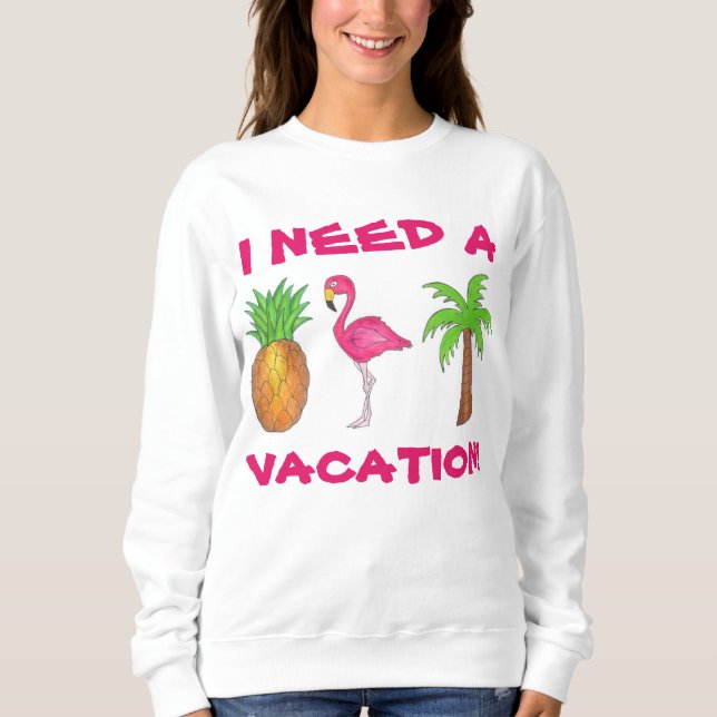 Jag behöver en facation Flamingo Pineapple Handfla Tee (Framsida)